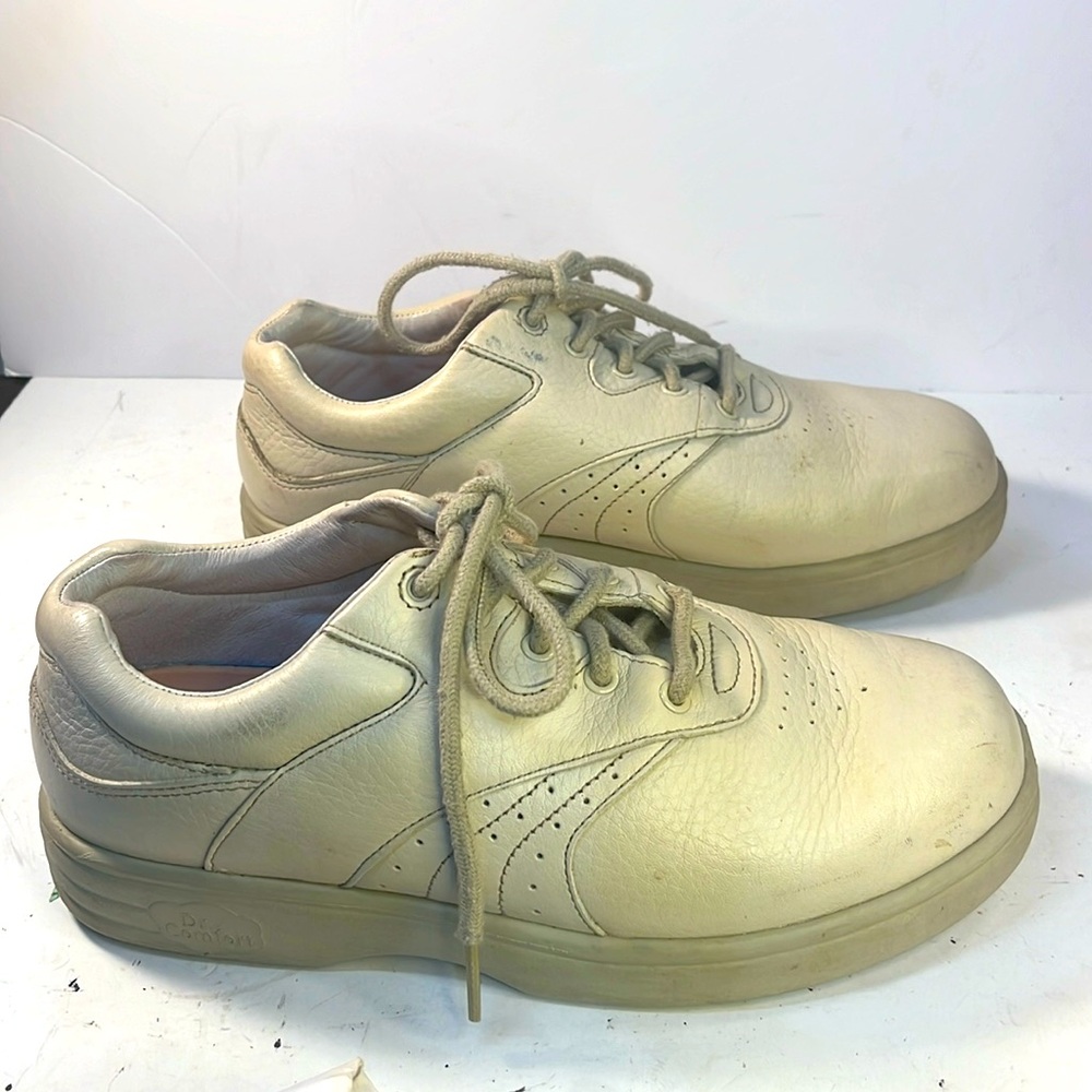 Dr. Comfort Lindsey Beige Leather Diabetic  Walking Shoes 8.5  Ex-Wide